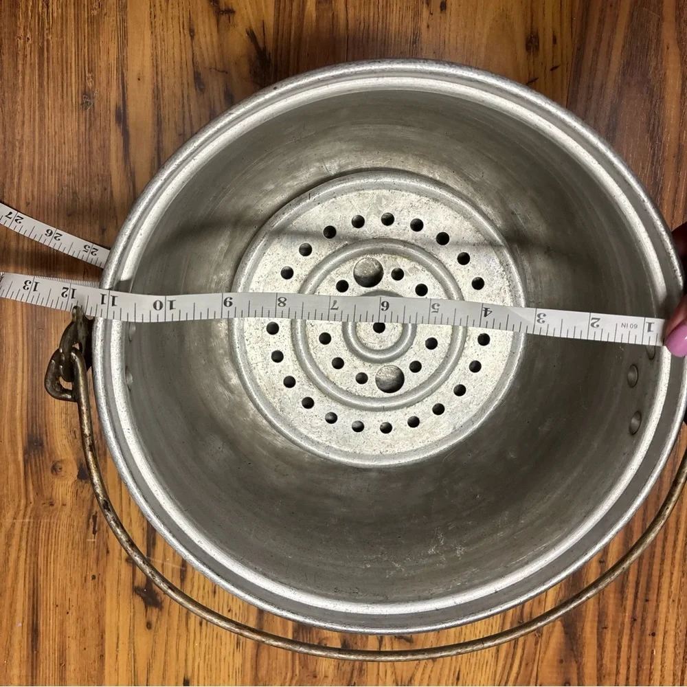 Antique Aluminum Jam Pot (use for pierogi) with Handle and‎ Insert